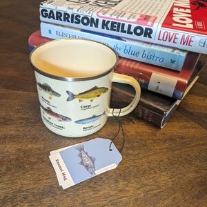 Fish Species Enamel Mug – Vintage Style Camping Cup – Angler / Fishing Gift